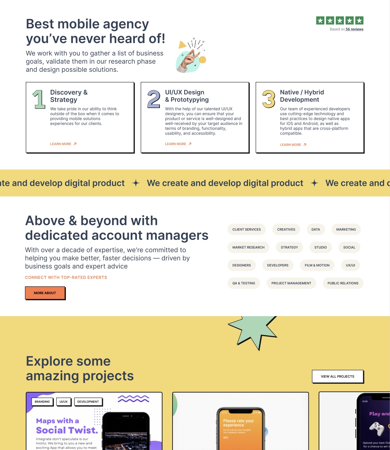 LTI full-service agency homepage — discovery, design and development, dedicated account managers